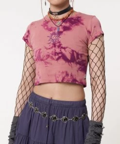 Minga London Clothing Mystic Sun Tie Dye Crop T-Shirt