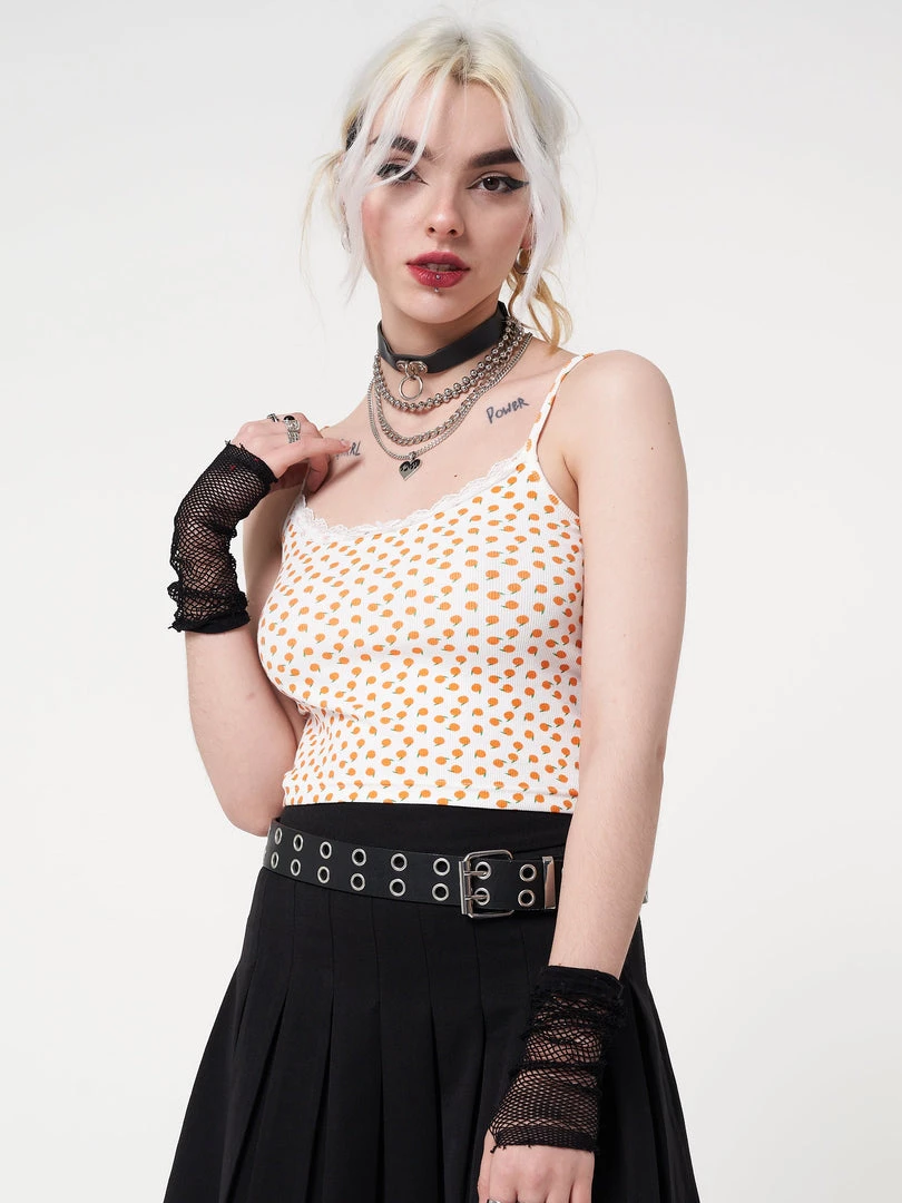 Minga London Orange Garden Lace Cami Top