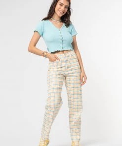 Minga London Clothing Blue Mist Ruffle Button-Down Top