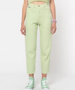 Minga London Pastel Green Denim Mom Jeans Clothing