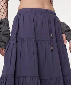 Minga London Purple Mist Ruffle Lace Midi Skirt Most Wanted