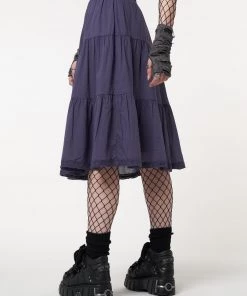 Minga London Purple Mist Ruffle Lace Midi Skirt Most Wanted