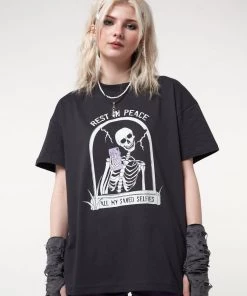 Minga London RIP Skeleton Black T-shirt