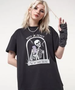 Minga London RIP Skeleton Black T-shirt