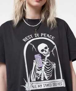 Minga London RIP Skeleton Black T-shirt
