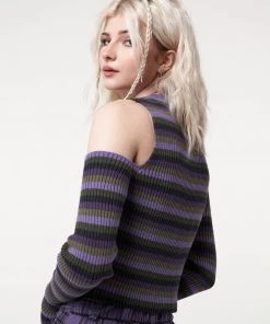 Minga London Secret Mushroom Striped Cut Out Top