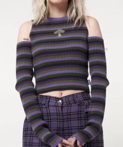 Minga London Secret Mushroom Striped Cut Out Top