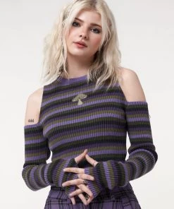Minga London Secret Mushroom Striped Cut Out Top