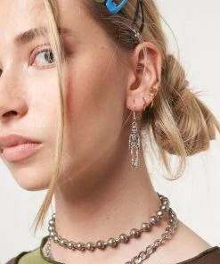 Minga London Clothing Skeleton Drop Earrings