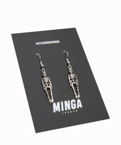 Minga London Clothing Skeleton Drop Earrings