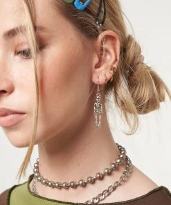 Minga London Clothing Skeleton Drop Earrings