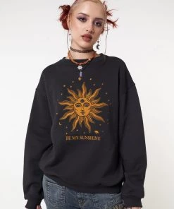 Minga London Solaris Black Embroidered Sweatshirt