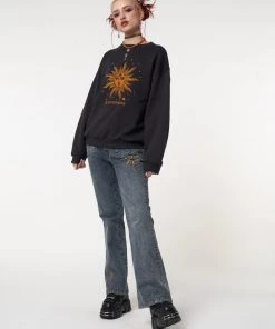 Minga London Solaris Black Embroidered Sweatshirt
