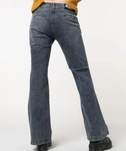 Minga London Most Wanted Stella Front Pocket Embroidered Flare Jeans