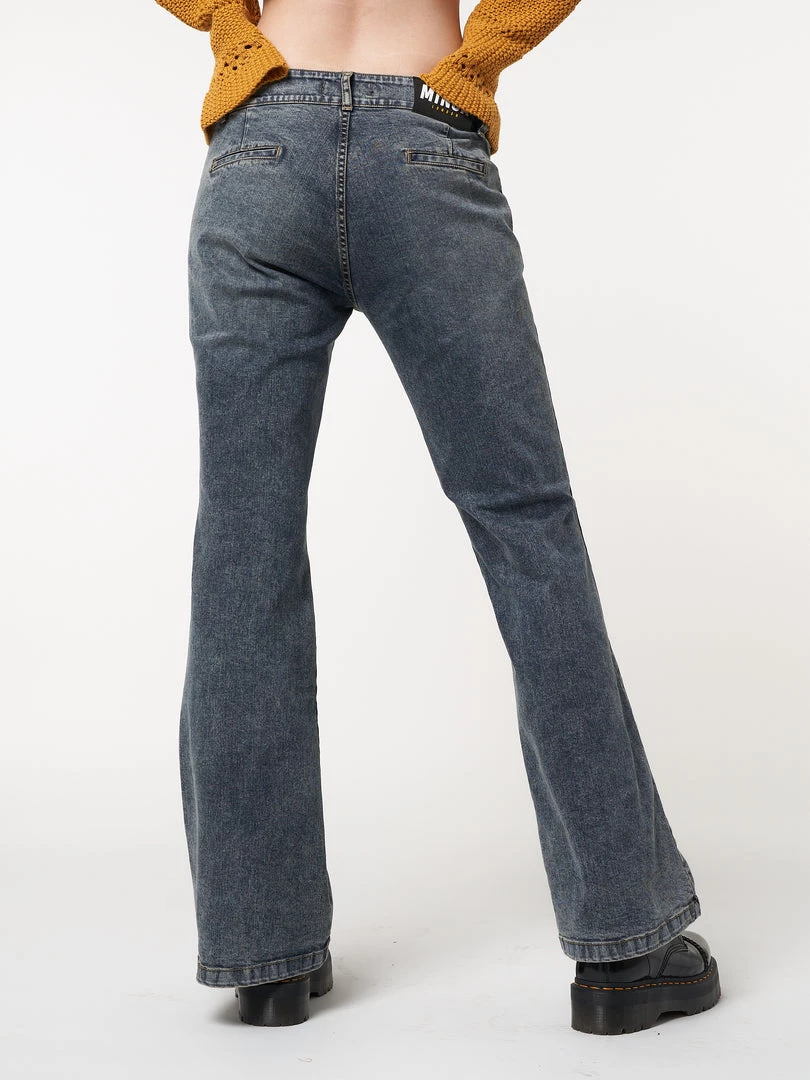 Minga London Most Wanted Stella Front Pocket Embroidered Flare Jeans