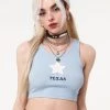 Minga London Texas Star Ribbed Vest Top Clothing
