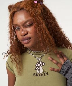 Minga London Clothing Trippy Mushrooms Crop Tee