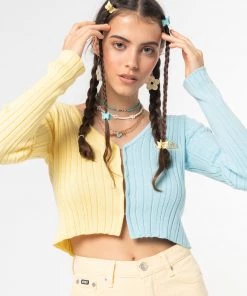 Minga London Clothing Two Tone Cropped Cardigan