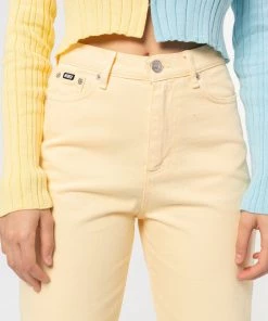 Minga London Vanilla Yellow Denim Mom Jeans Clothing