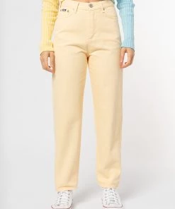 Minga London Vanilla Yellow Denim Mom Jeans Clothing