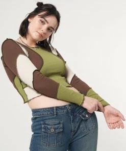 Minga London Clothing Wave Patchwork Crop Top