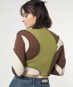 Minga London Clothing Wave Patchwork Crop Top