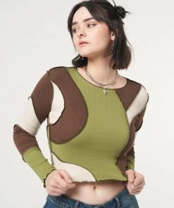 Minga London Clothing Wave Patchwork Crop Top
