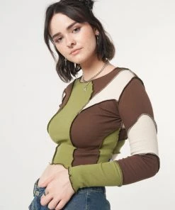 Minga London Clothing Wave Patchwork Crop Top
