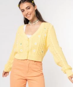 Minga London Flower Child Cable Knit Cardigan