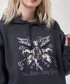 Minga London Clothing Wicked Fairy Dark Grey Hoodie