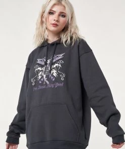 Minga London Clothing Wicked Fairy Dark Grey Hoodie
