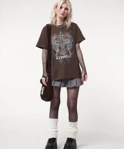 Minga London Winged Cross Brown T-shirt