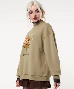 Minga London Clothing You Are Loved Flower Bouquet High Neck Sweater