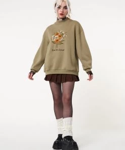 Minga London Clothing You Are Loved Flower Bouquet High Neck Sweater