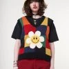 Minga London Minga X Strangervinyl Happy Flower Rainbow Check Vest