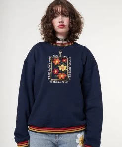 Minga London Minga X Strangervinyl Rainbow Flowers Sweater Clothing
