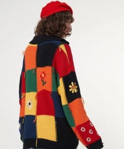 Minga London Minga X Strangervinyl Rainbow Patchwork Cardigan