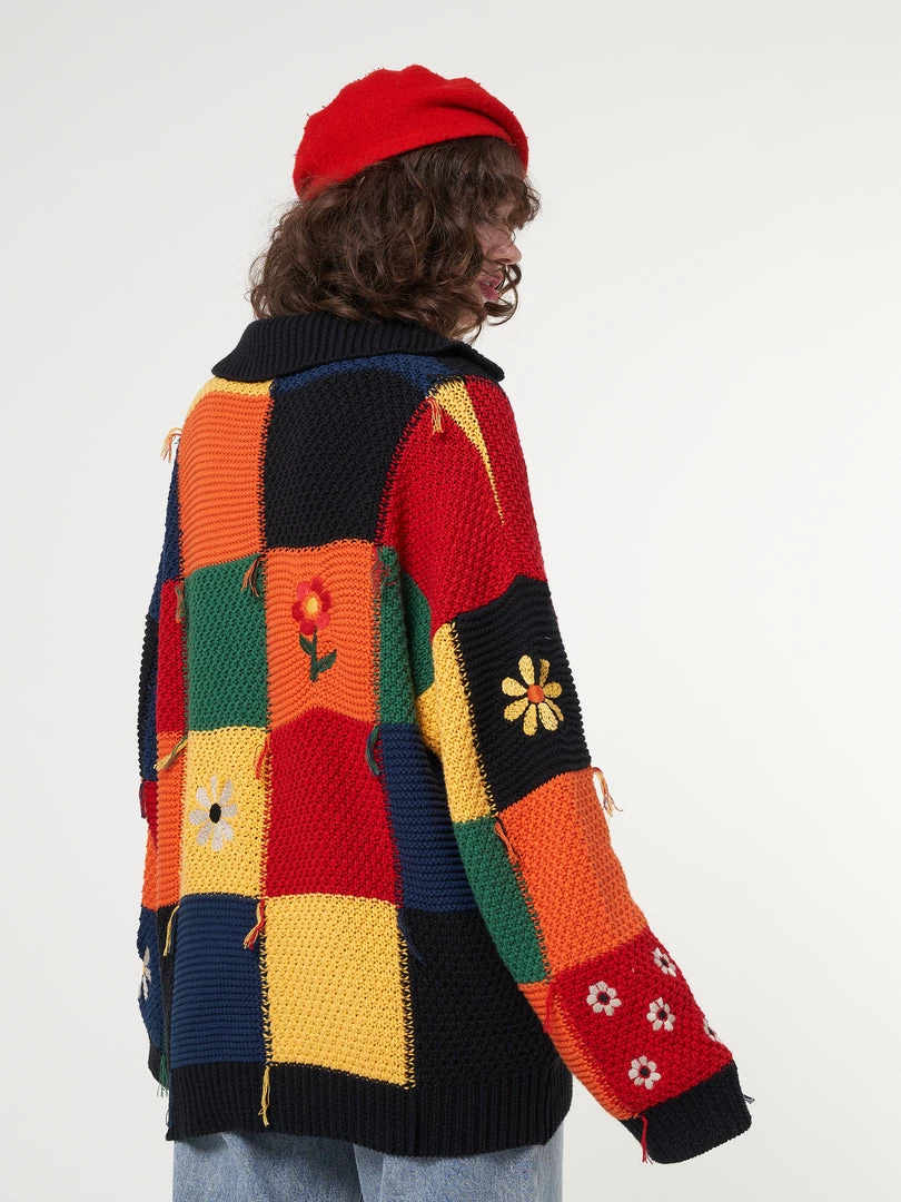 Minga London Minga X Strangervinyl Rainbow Patchwork Cardigan