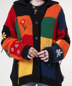 Minga London Minga X Strangervinyl Rainbow Patchwork Cardigan
