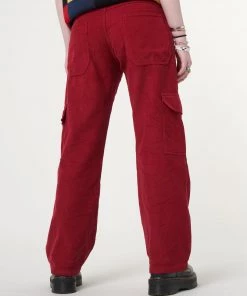 Minga London Minga X Strangervinyl Red Corduroy Cargo Pants Clothing