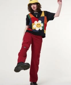 Minga London Minga X Strangervinyl Red Corduroy Cargo Pants Clothing