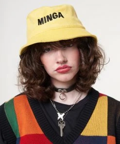 Minga London Minga X Strangervinyl Yellow Corduroy Bucket Hat Clothing