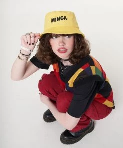 Minga London Minga X Strangervinyl Yellow Corduroy Bucket Hat Clothing