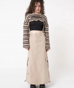 Minga London Molly Stripes Tie Knitted Shrug Clothing