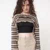 Minga London Molly Stripes Tie Knitted Shrug Clothing
