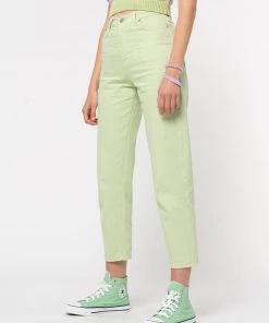 Minga London Pastel Green Denim Mom Jeans Clothing