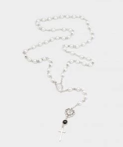 Minga London Pray 4 Me Rosary Pearl Beads Necklace