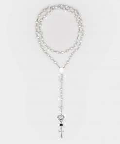 Minga London Pray 4 Me Rosary Pearl Beads Necklace