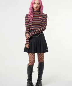 Minga London Rainbow Striped Ribbed Top