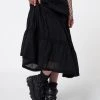 Minga London Most Wanted Raven Ruffle Lace Maxi Skirt